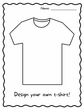 T-Shirt Blank Template | Printable | Design by Blissful Educator