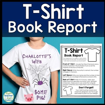 Preview of T-Shirt Book Report Template: Students Decorate a T Shirt Template & Real Shirt!
