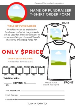 t shirt order form editable templates