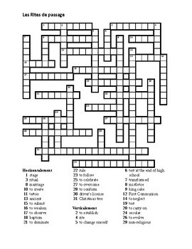 T'es branché 4 Unité 2 Leçon A Crossword by jer520 LLC | TPT