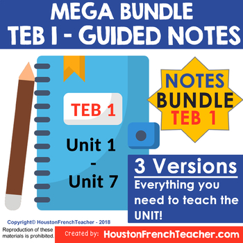 Preview of T'es branche Guided notes Level 1 TEB 1 (MEGA BUNDLE - TEB 1 ALL UNITS - NOTES)