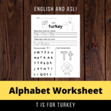 T is for Turkey Writing Worksheet