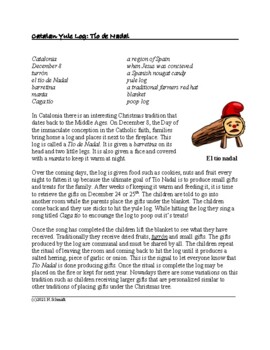 Preview of Tío de Nadal: Spanish Yule Log Cultural Christmas Reading (English Version)