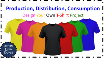 Preview of T-shirt Activity: Produce, Distribute, Consume, Supply, Demand