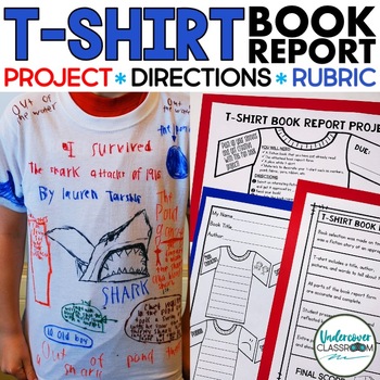 Preview of T Shirt Book Report Project & Rubric Set | Book Report Project