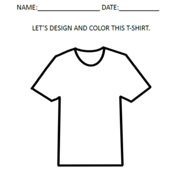T-shirt Tee printable coloring sheet by smarty246 | TPT