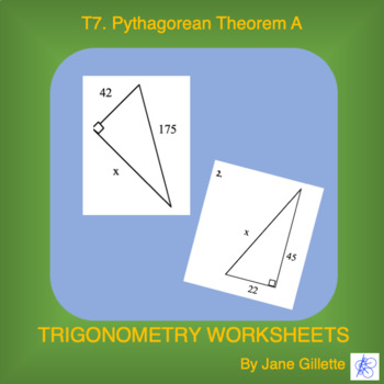 Preview of T7. Pythagorean Theorem A