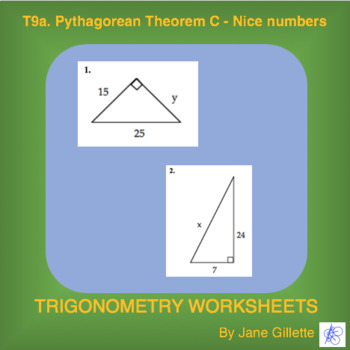 Preview of T9a. Pythagorean Theorem C - Nice numbers