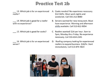 Preview of TABE Clas-E Practice Test 2b w/ Answer Key