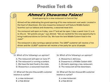 Preview of TABE Clas-E Practice Test 4b w/ Answer Key