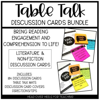 Preview of TABLE TALK LITERATURE AND NONFICTION DISCUSSION CARDS BUNDLE