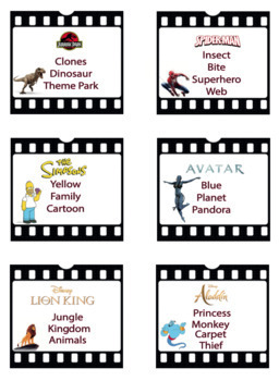 TABOO GAME. Movies. Films & cartoons. Guessing game by FUN ESL LEARNING
