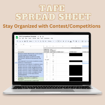 Preview of TAFE Competition/Contest Spreadsheet