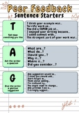 TAG - Peer feedback sentence starters and worksheet