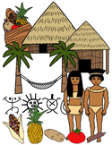 TAINO INDIANS CLIP ART * COLOR AND BLACK AND WHITE