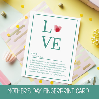 Preview of MOTHER'S DAY CRAFT KIT, FINGERPRINT ART, GRADE 1 RESOURCES, SEASONAL CARDS MOM