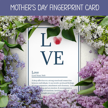 Preview of FINGERPRINT HEART TODDLER ART, MOTHERS DAY ACTIVITIES, KINDERGARTEN DIY CARD