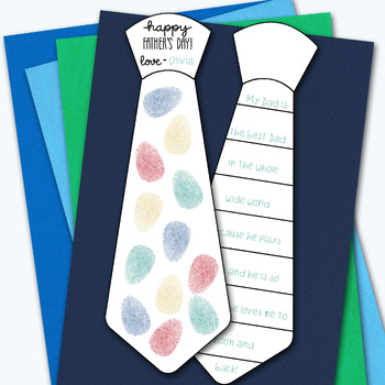 TAKE HOME FATHER'S DAY GIFT, TIE TEMPLATE, FINGERPRINT CRAFTS, WRITING ...