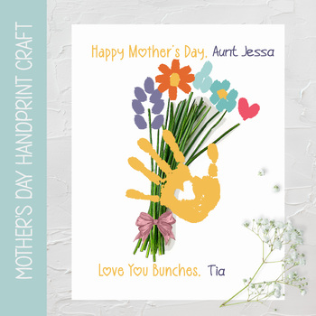 Preview of TAKE HOME MOTHER'S DAY GIFT, HANDPRINT FLOWER ART, DIY MAY PRESCHOOL CRAFT 