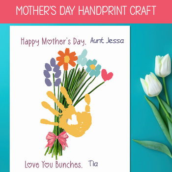 Preview of MOTHER'S DAY ART, DIY CRAFT KIT FOR KIDS, TAKE HOME HANDPRINT CARD MOTHER FIGURE