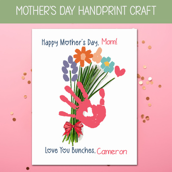 Preview of TAKE HOME MOTHERS DAY CARDS, PRE-K HANDPRINT ART, DIY MAY DAYCARE CRAFTS