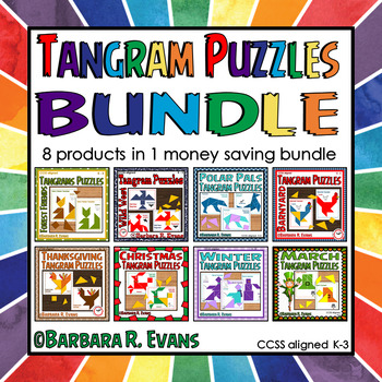 Preview of TANGRAMS BUNDLE TANGRAM PUZZLES Math Center Critical Thinking