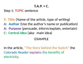 Preview of TAP + C Summarizing Poster