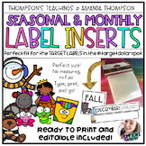 TARGET Adhesive Label Inserts Seasonal/Monthly