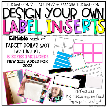 Preview of Adhesive Pocket Labels EDITABLE Template - Target - Classroom Labels