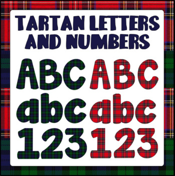 Preview of TARTAN PATTERN LETTERS, NUMBBERS, PUNCTUATION