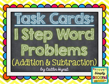 Preview of TASK CARDS - 1 Step Word Problems
