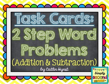 Preview of TASK CARDS - 2 Step Word Problems