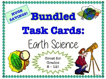 Preview of TASK CARDS *EDITABLE BUNDLE* - Earth Science