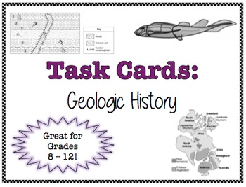 Preview of TASK CARDS - Geologic History *FREEBIE!*