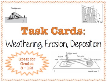 Preview of TASK CARDS - Weathering, Erosion, Deposition