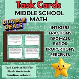 TASK CARDS * for 5th and 6th Grade Middle School Math * BU