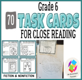 Grade 6 Task Cards for Common Core Close Reading: Fiction 