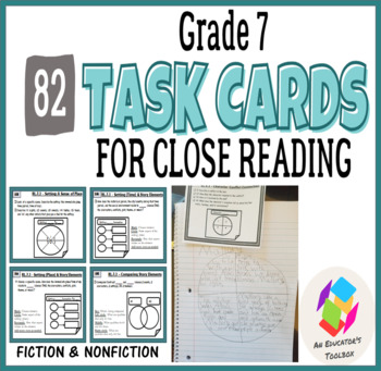 Preview of Grade 7 Task Cards for Common Core Close Reading: Fiction and Nonfiction