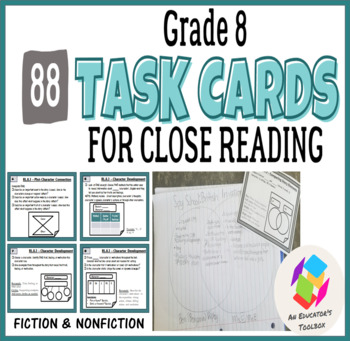 Preview of Grade 8 Task Cards for Common Core Close Reading: Fiction and Nonfiction