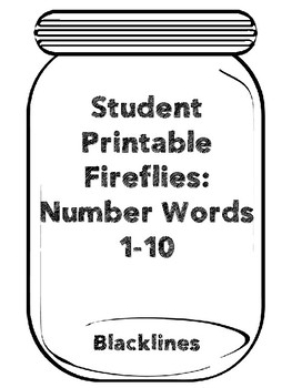 Preview of TAV: Fireflies Number Words 1-10