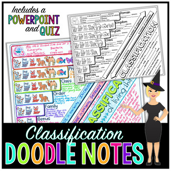 Preview of Taxonomic Classification Doodle Notes | Science Doodle Notes