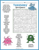 TAXONOMY Word Search Puzzle Worksheet Activity