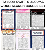 TAYLOR SWIFT ALBUM WORD SEARCH SET OF 6 + ANSWER KEYS