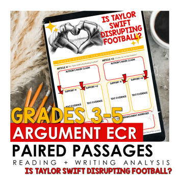 Preview of TAYLOR SWIFT Argumentative ECR + Paired Passages - Grades 3-5