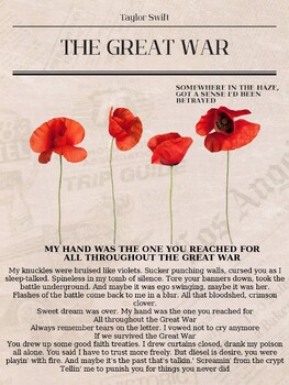 Preview of TAYLOR SWIFT "THE GREAT WAR" LYRIC POSTER (CLEAN VERSION)