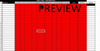 Preview of TC Narrative rubric excel file digital data tracker