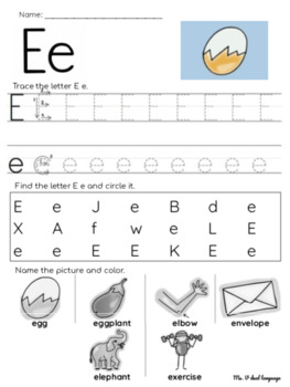 Preview of Alphabet Letter Tracing & Initial sounds Worksheets| Intervention| TC - Phonics