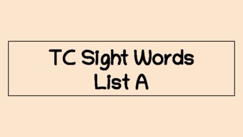Preview of TC Sight Words - List A (Audio/Video w/ Chinese & Spanish translations INCLUDED)