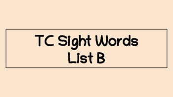 Preview of TC Sight Words - List B (Audio/Video w/ Chinese & Spanish translations INCLUDED)