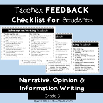 creative writing feedback checklist